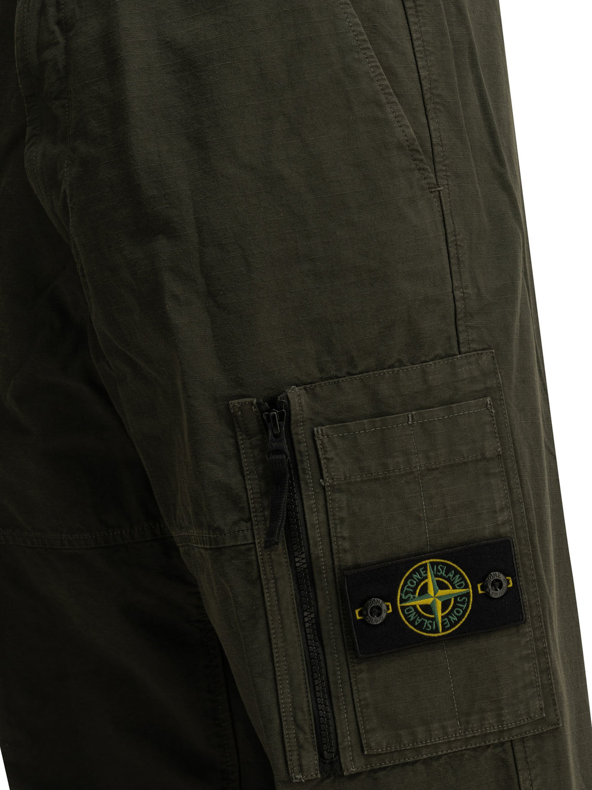 Stone Island "Organic Cotton Ripstop" Cargo Pants - Green