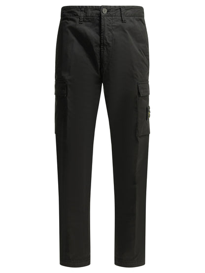 Stone Island "Stretch Organic Cotton Twill" Cargo pants - Black
