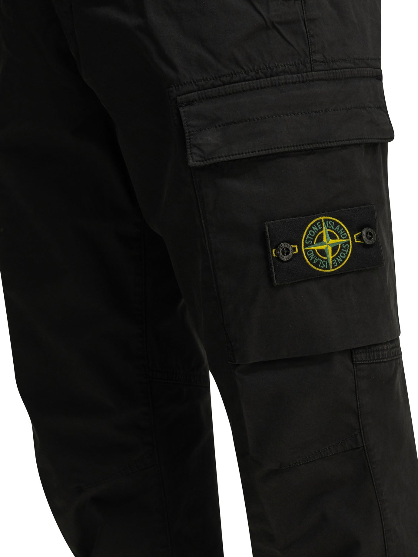 Stone Island "Stretch Organic Cotton Twill" Cargo pants - Black