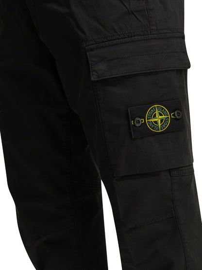 Stone Island "Stretch Organic Cotton Twill" Cargo pants - Black