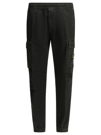 Stone Island "Stretch Organic Broken Twill" Cargo Pants - Black