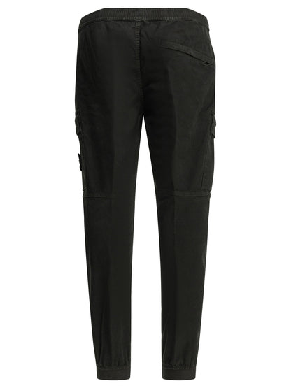 Stone Island "Stretch Organic Broken Twill" Cargo Pants - Black