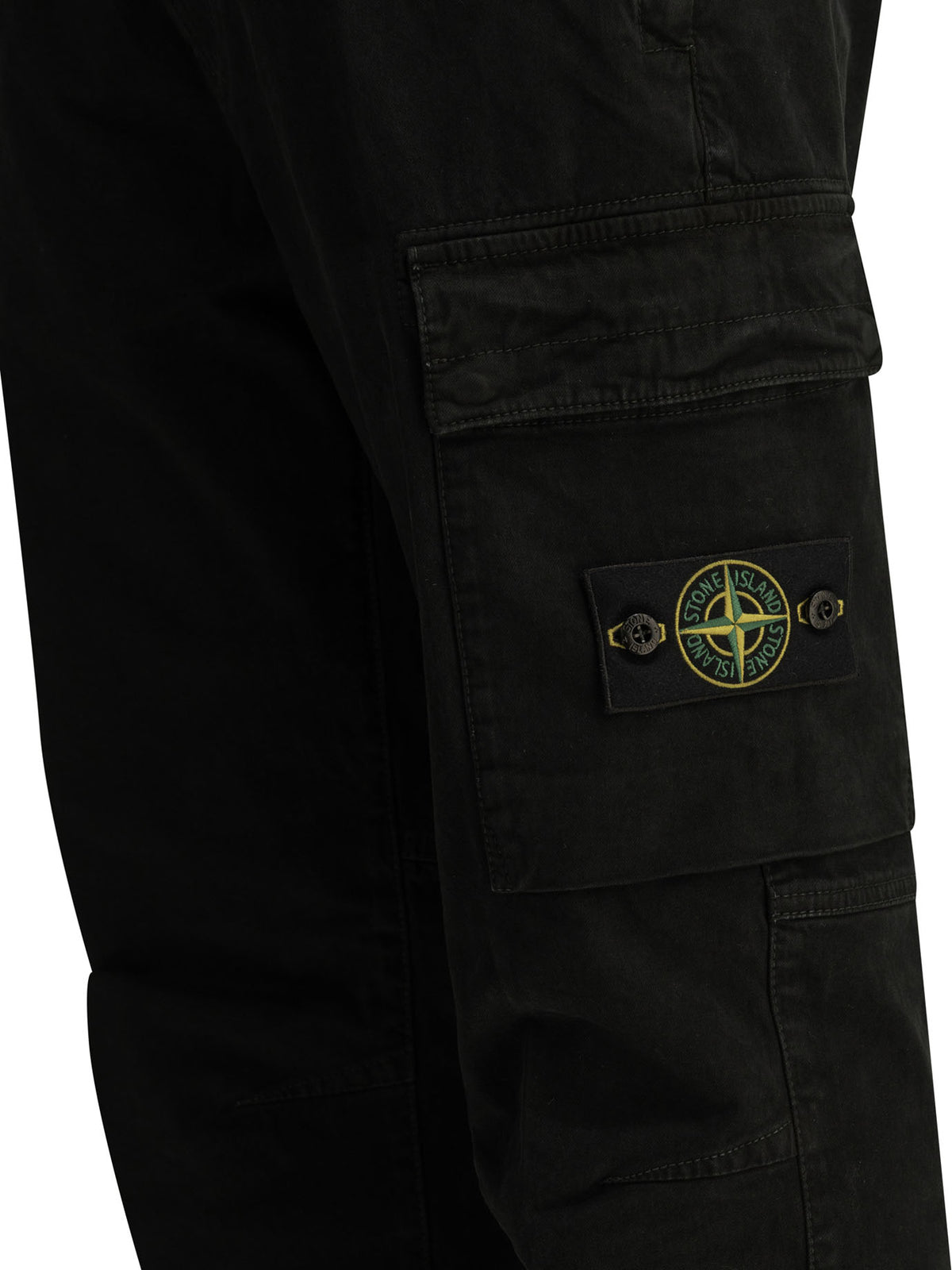 Stone Island "Stretch Organic Broken Twill" Cargo Pants - Black