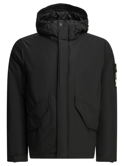 Stone Island "Crinkle Reps NY" Short Down Jacket - Black