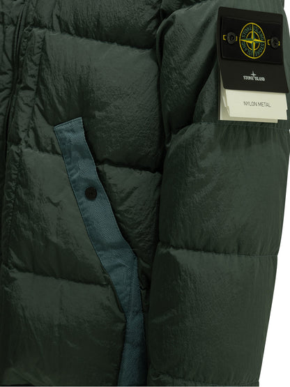Stone Island "Nylon Metal" Short Down Jacket - Green