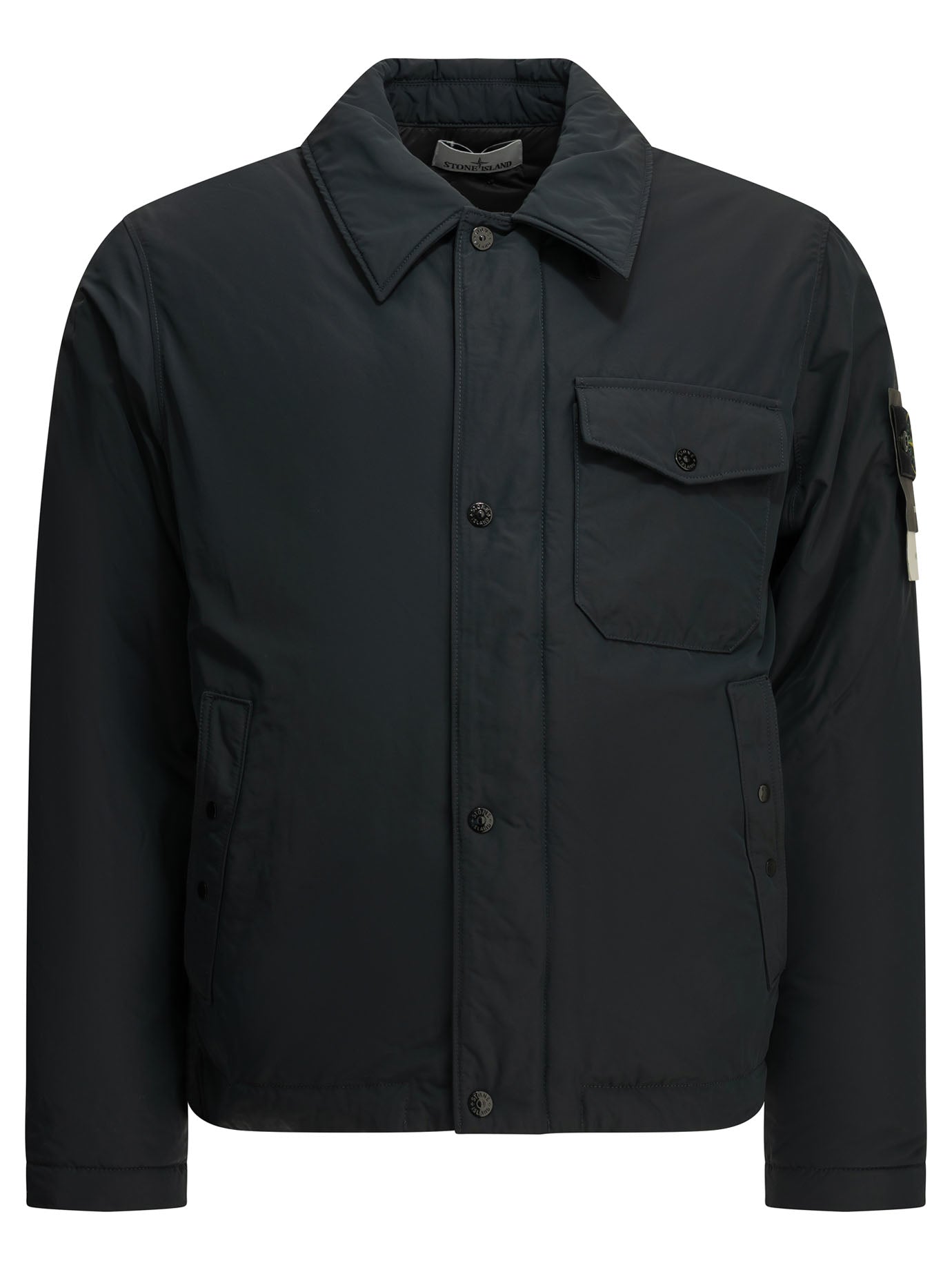 Stone Island Short coat with logo - Blue