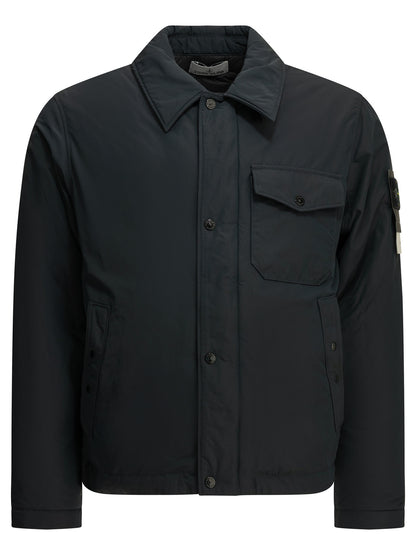 Stone Island Short coat with logo - Blue