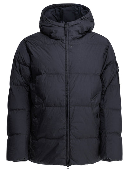 Stone Island "Crinkle Reps NY" Short Down Jacket - Blue