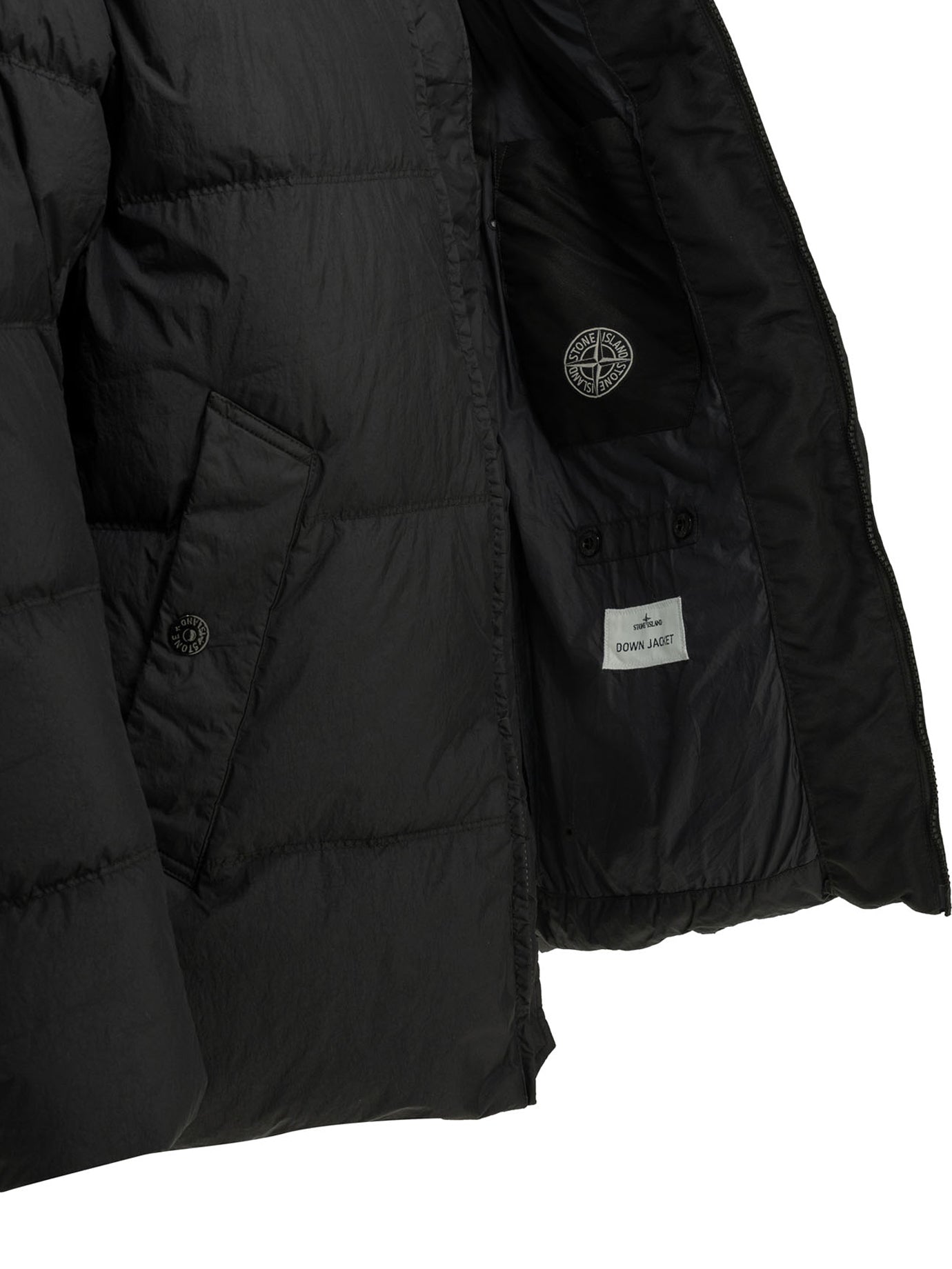 Stone Island "Crinkle Reps NY" Short Down Jacket - Black