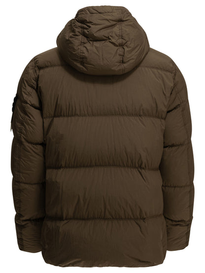 Stone Island "Crinkle Reps NY" Short Down Jacket - Brown
