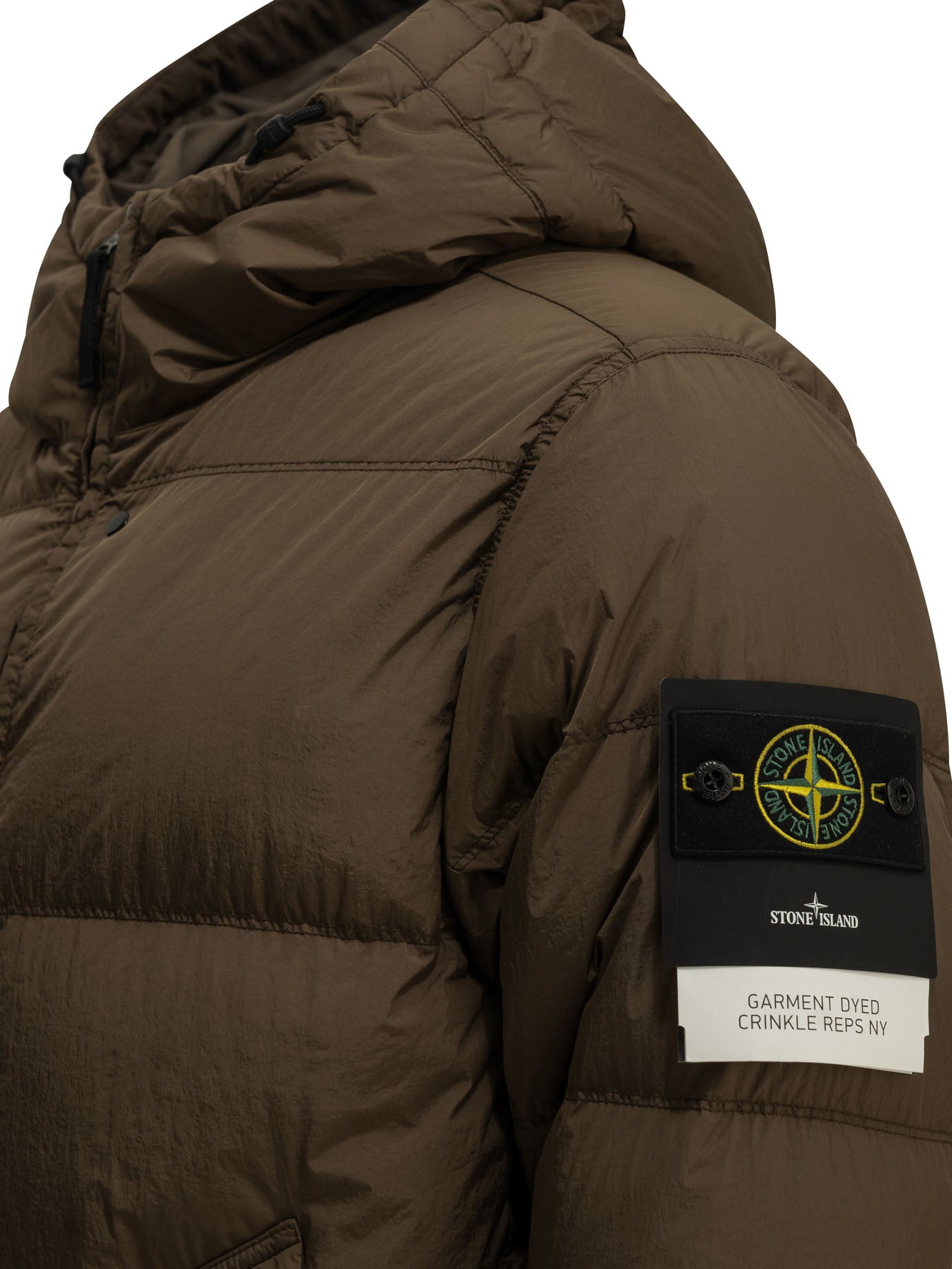Stone Island "Crinkle Reps NY" Short Down Jacket - Brown