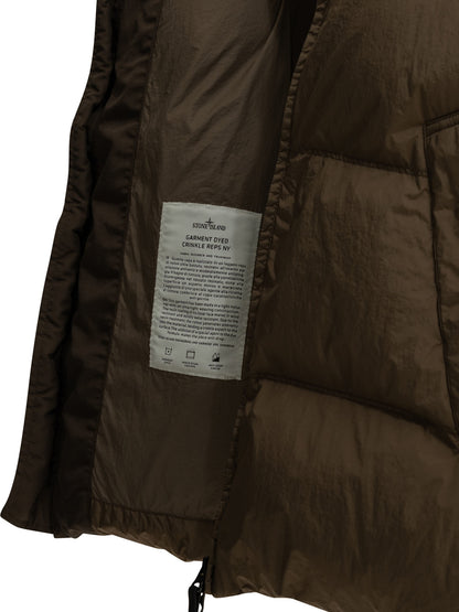 Stone Island "Crinkle Reps NY" Short Down Jacket - Brown