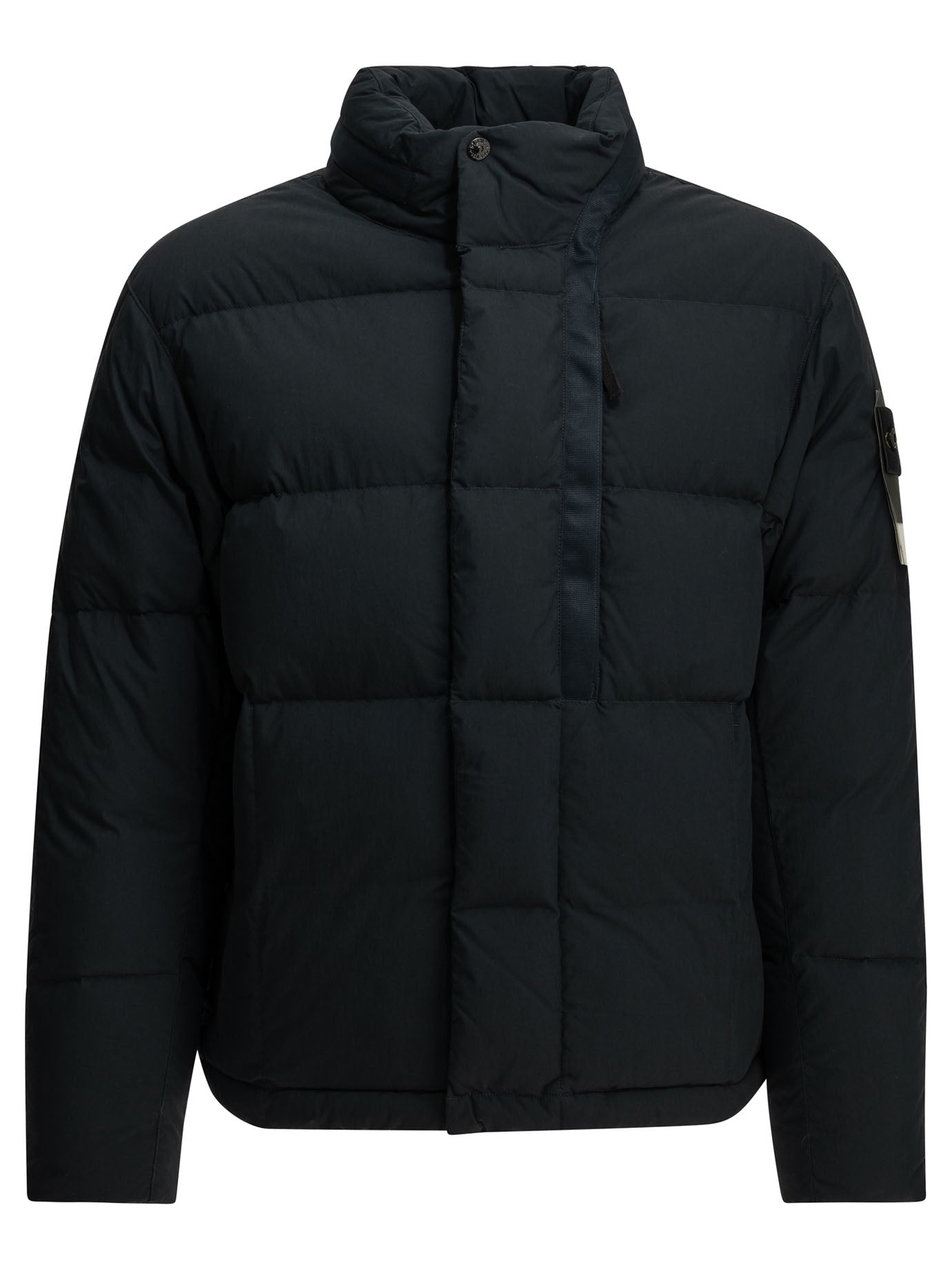 Stone Island Short down jacket with logo - Blue