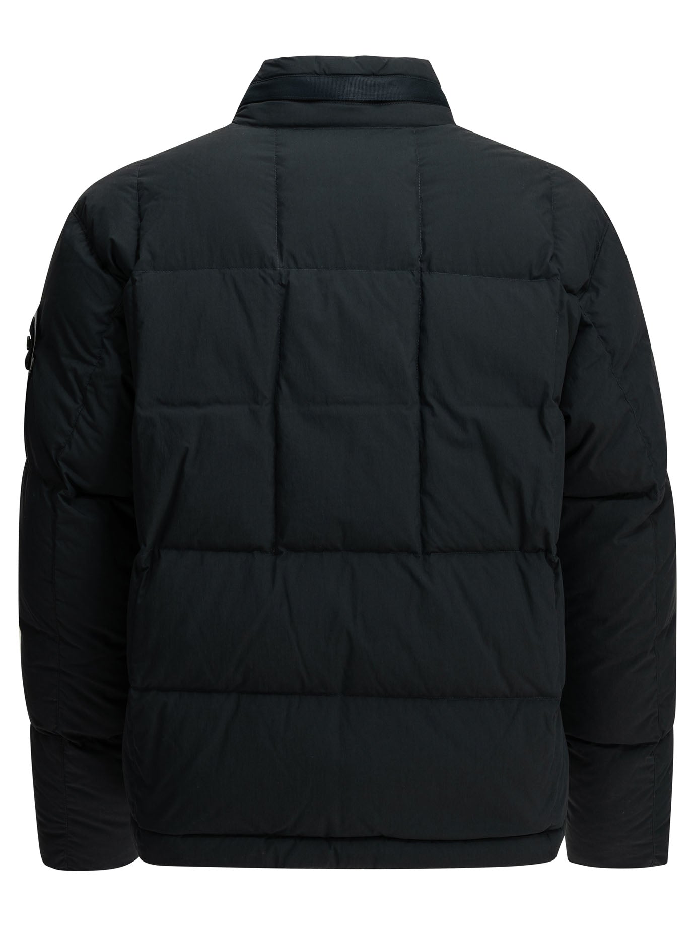 Stone Island Short down jacket with logo - Blue