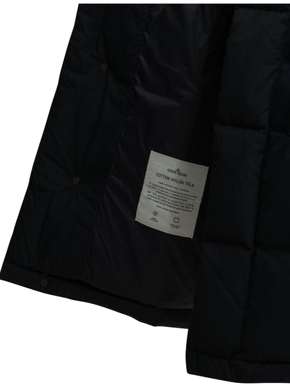 Stone Island Short down jacket with logo - Blue