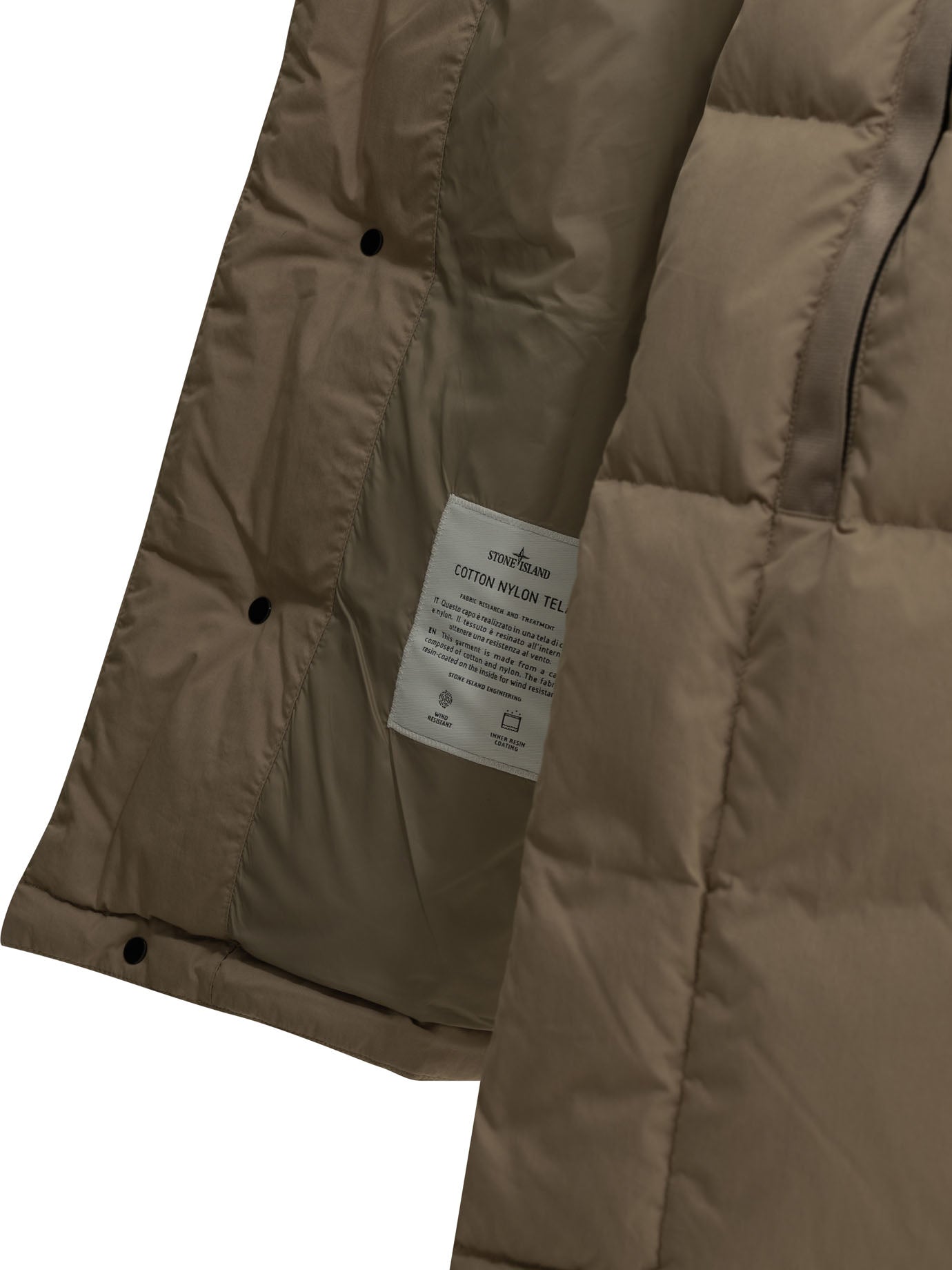 Stone Island Short down jacket with logo - Beige