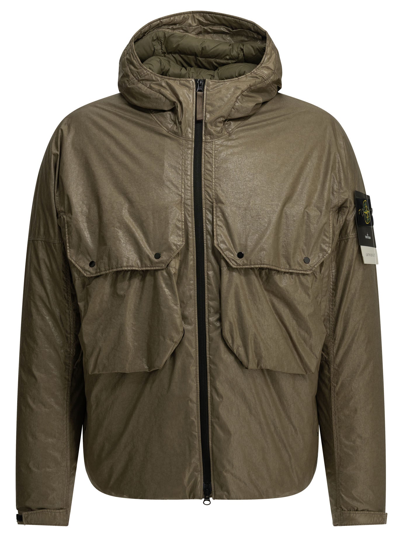 Stone Island "Light Nylon 3L-TC" Short Down Jacket - Green