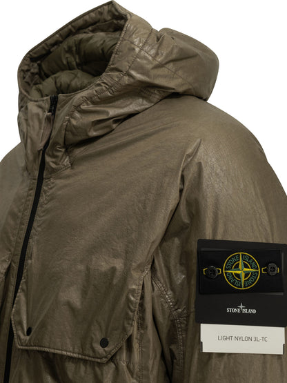Stone Island "Light Nylon 3L-TC" Short Down Jacket - Green