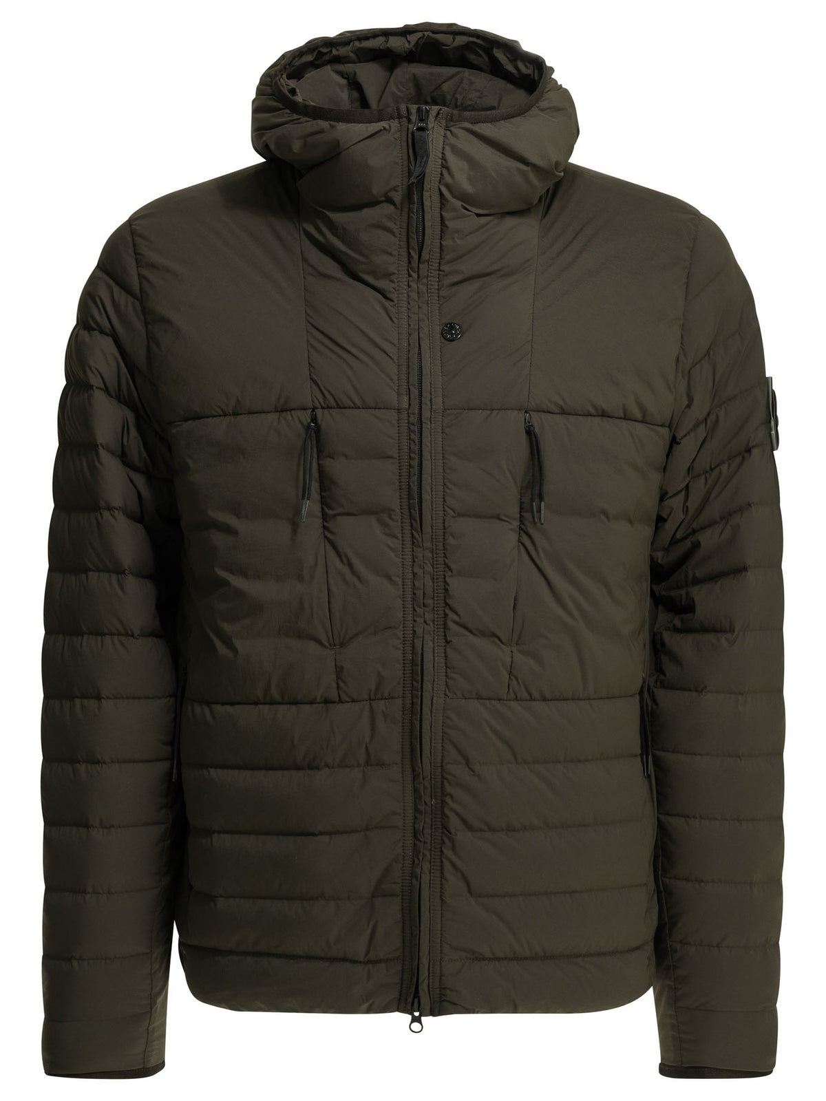 Stone Island "Seamless Tunnel Nylon Down" Short Down Jacket - Green