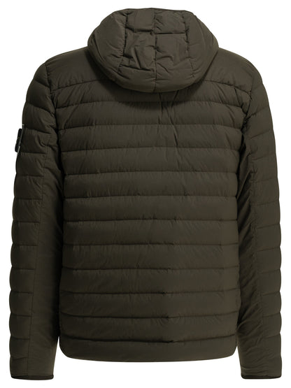 Stone Island "Seamless Tunnel Nylon Down" Short Down Jacket - Green
