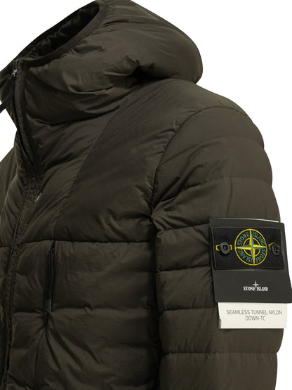 Stone Island "Seamless Tunnel Nylon Down" Short Down Jacket - Green