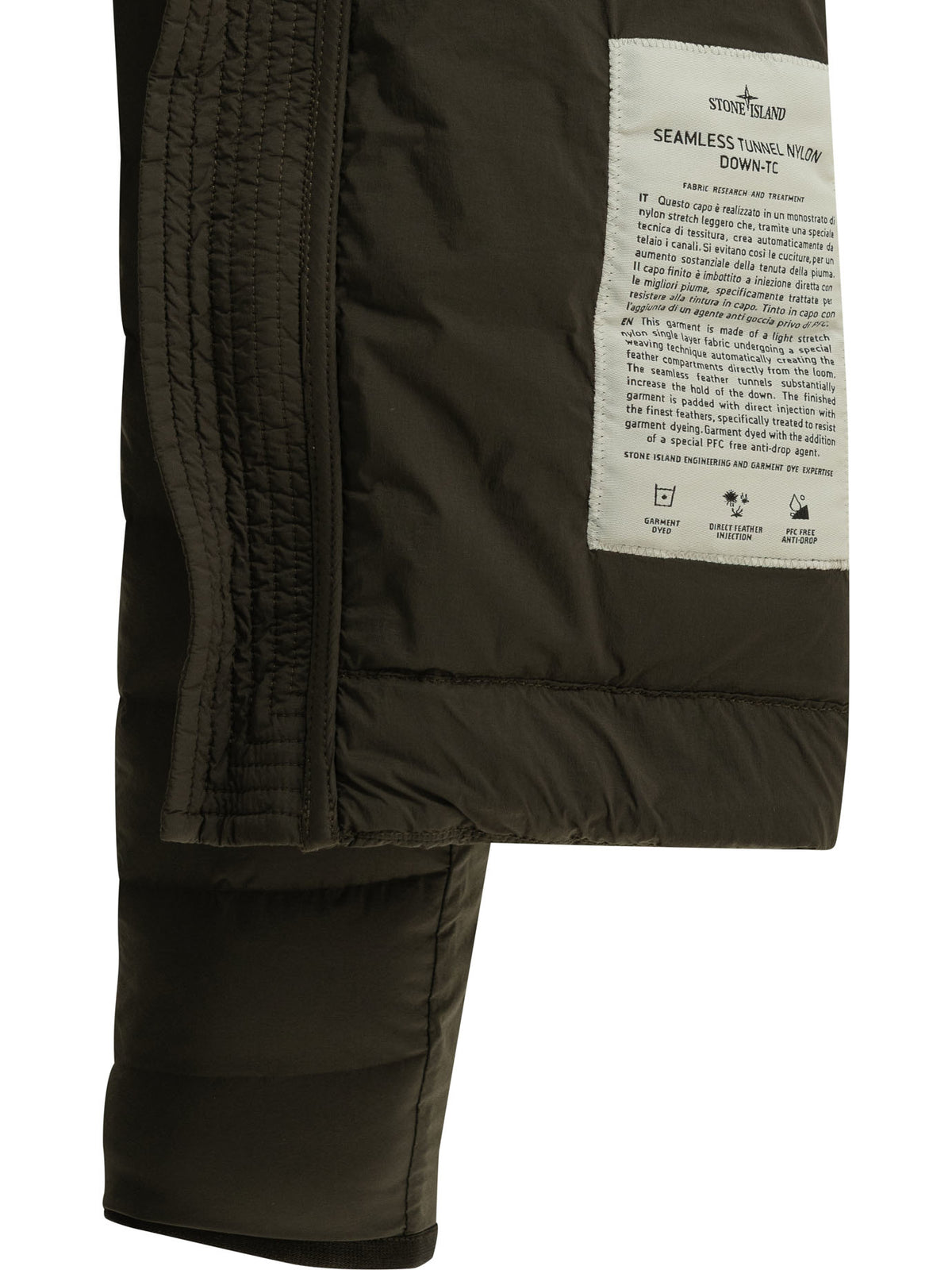 Stone Island "Seamless Tunnel Nylon Down" Short Down Jacket - Green