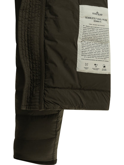 Stone Island "Seamless Tunnel Nylon Down" Short Down Jacket - Green