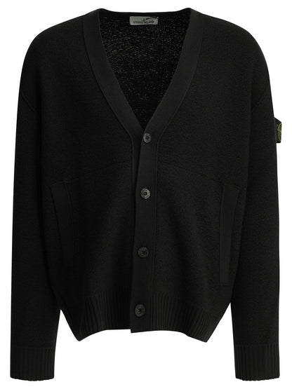Stone Island "Pure RWS Wool" Cardigan - Black