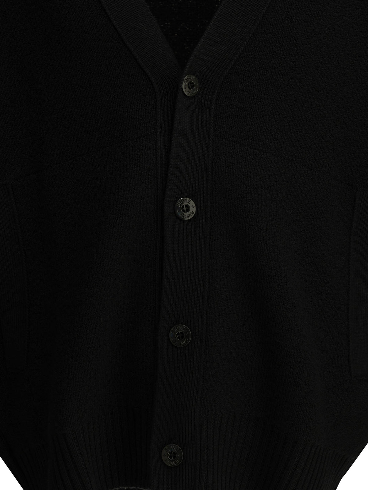 Stone Island "Pure RWS Wool" Cardigan - Black