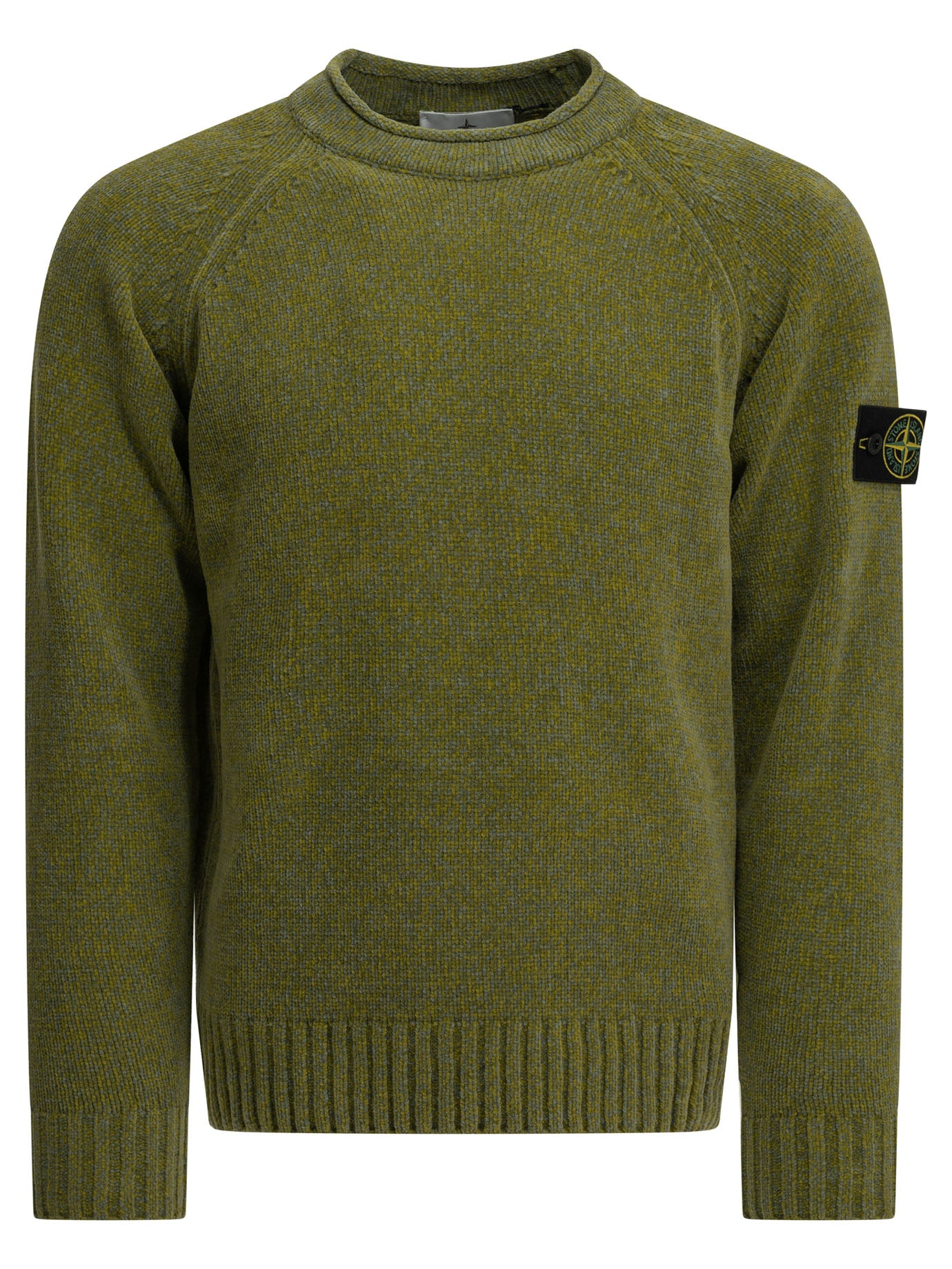 Stone Island "Mouliné" Crew-Neck Sweater - Green