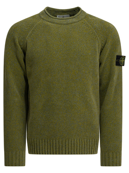 Stone Island "Mouliné" Crew-Neck Sweater - Green