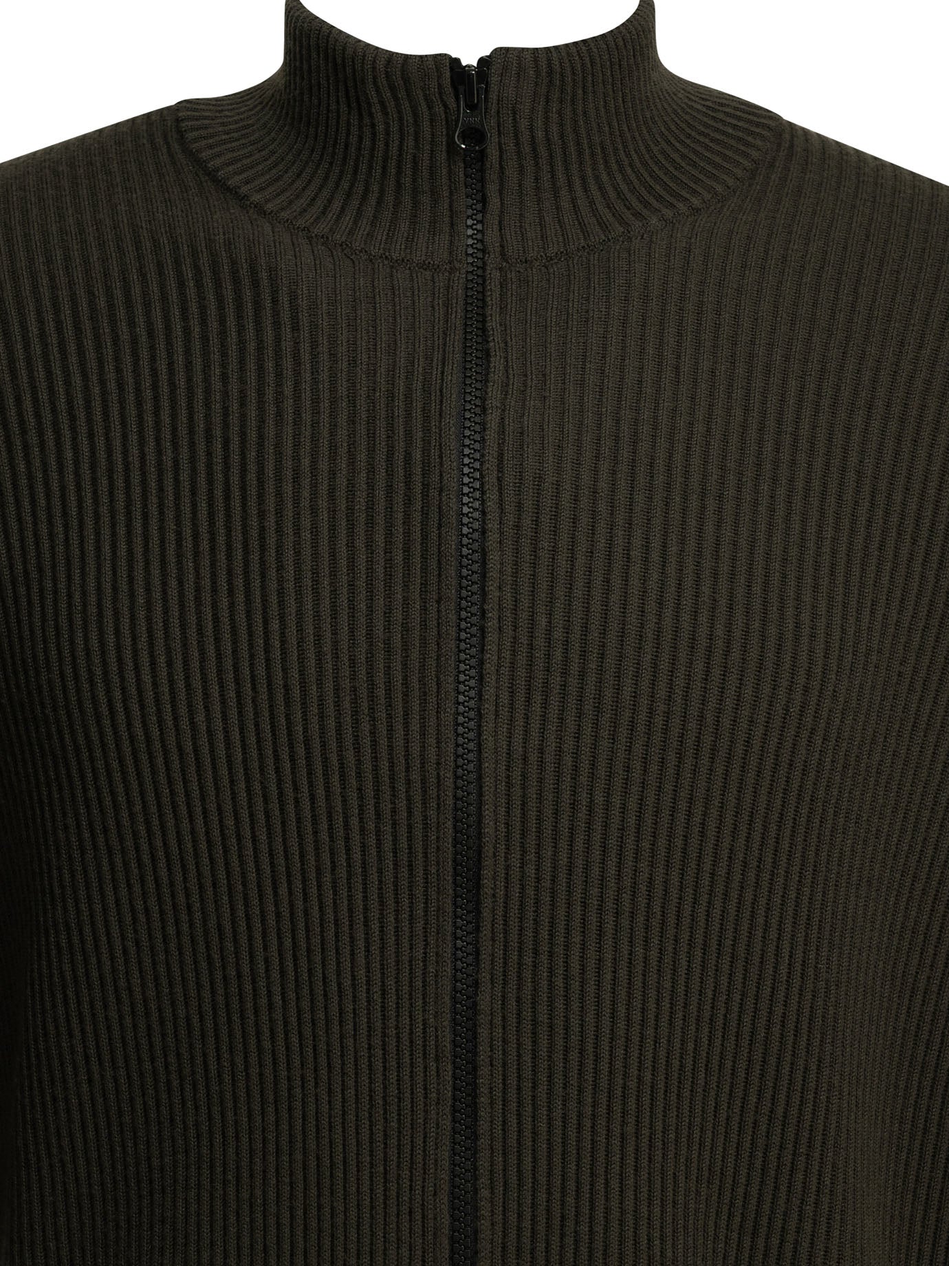 Stone Island "Full Rib" Zip-Up Sweater - Grey