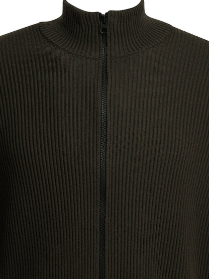 Stone Island "Full Rib" Zip-Up Sweater - Grey