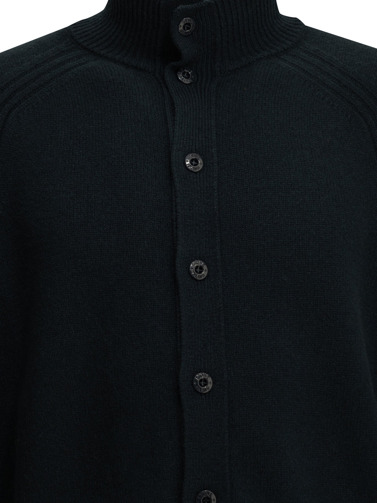 Stone Island Cashmere Cardigan with Logo - Blue