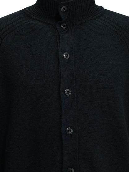 Stone Island Cashmere Cardigan with Logo - Blue