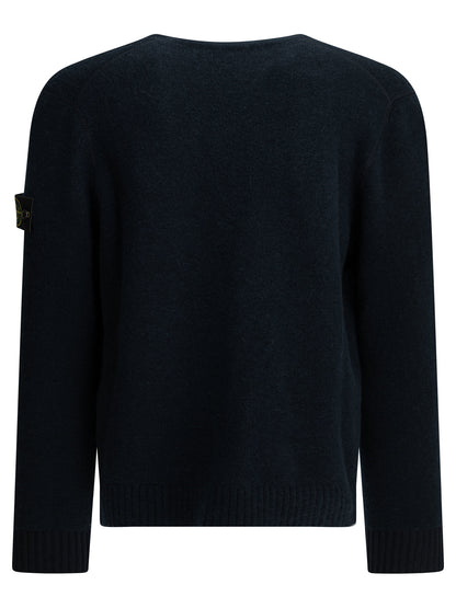 Stone Island Alpaca-blend cardigan with logo - Blue