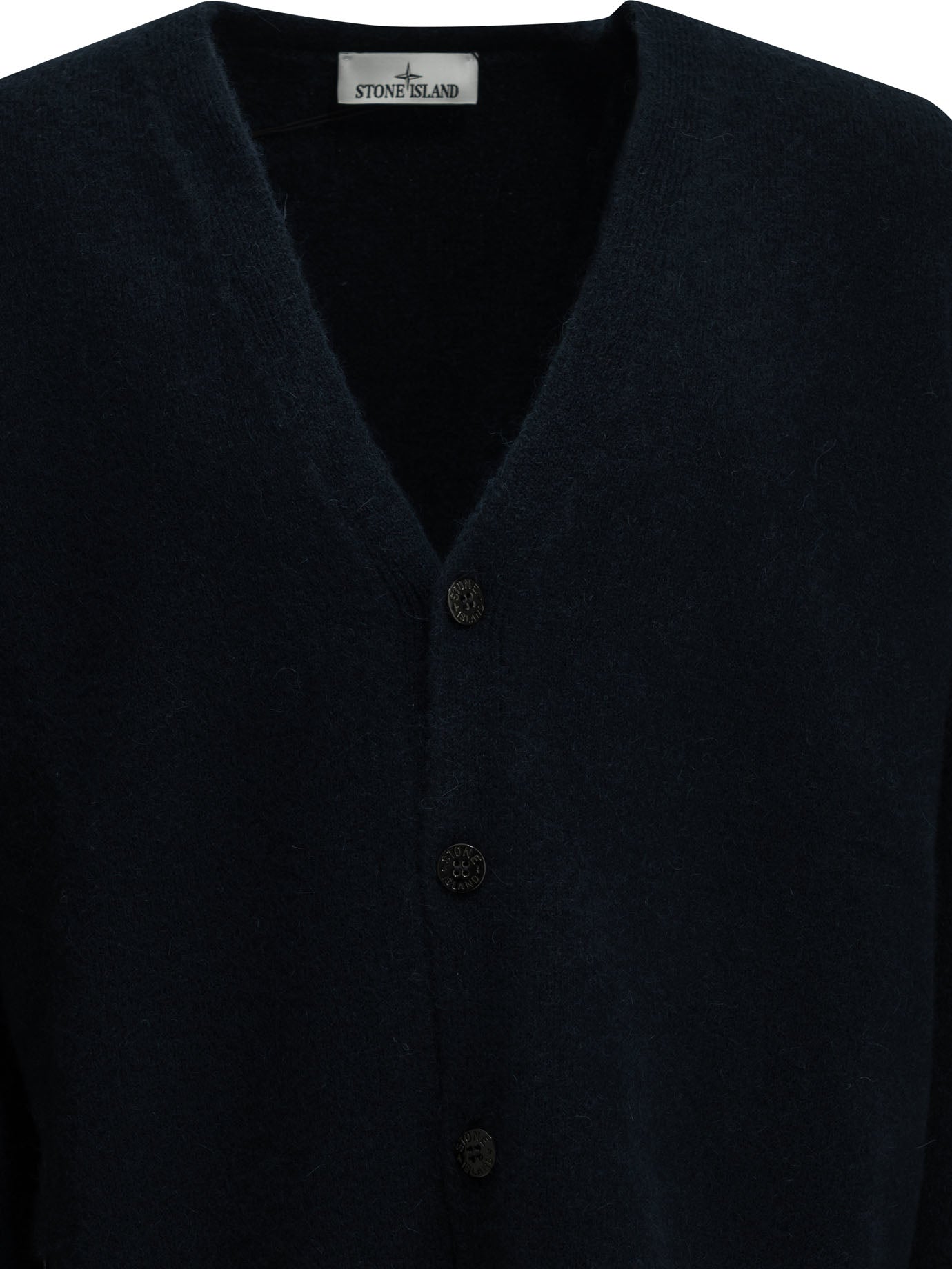Stone Island Alpaca-blend cardigan with logo - Blue
