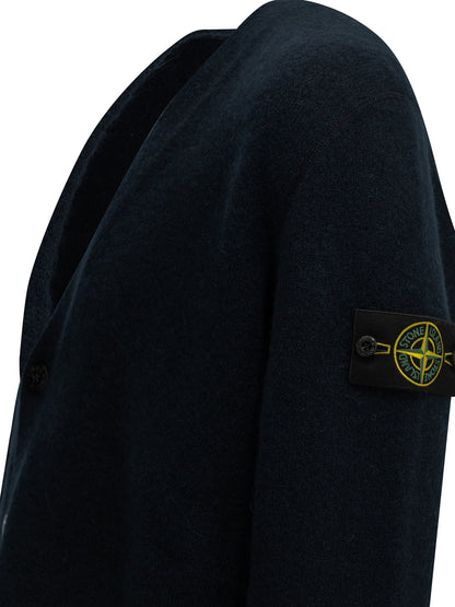 Stone Island Alpaca-blend cardigan with logo - Blue
