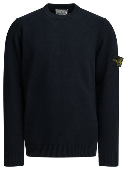 Stone Island Crew-neck sweater with logo - Blue