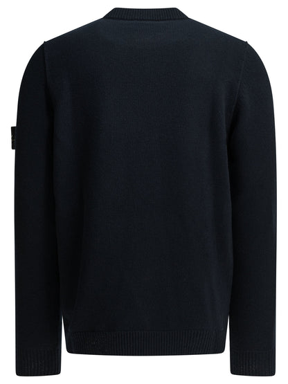 Stone Island Crew-neck sweater with logo - Blue