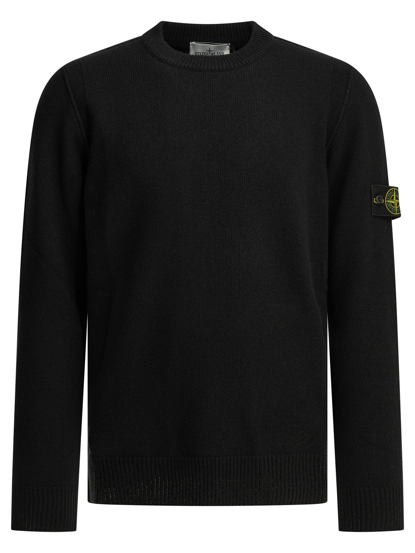 Stone Island Crew-neck sweater with logo - Black