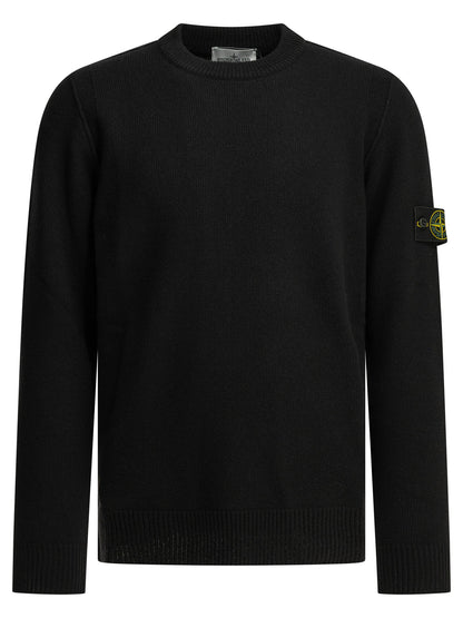 Stone Island Crew-neck sweater with logo - Black