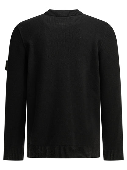 Stone Island Crew-neck sweater with logo - Black