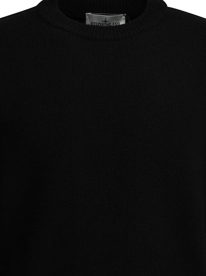 Stone Island Crew-neck sweater with logo - Black