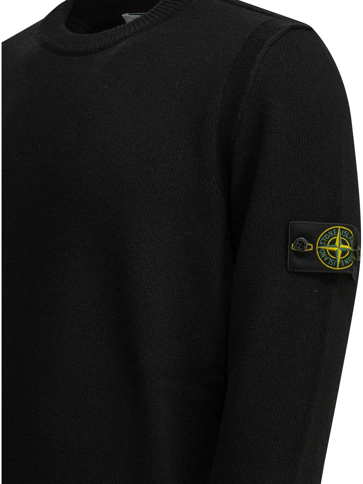 Stone Island Crew-neck sweater with logo - Black