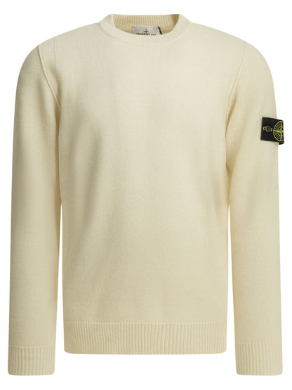 Stone Island Crew-neck sweater with logo - White