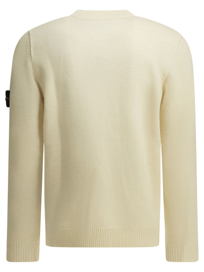 Stone Island Crew-neck sweater with logo - White