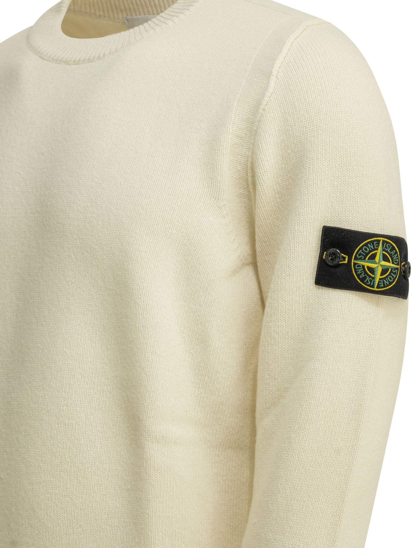 Stone Island Crew-neck sweater with logo - White