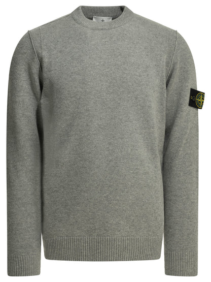 Stone Island Crew-neck sweater with logo - Grey
