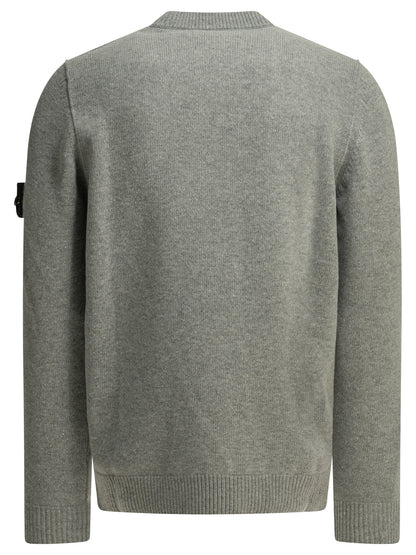 Stone Island Crew-neck sweater with logo - Grey